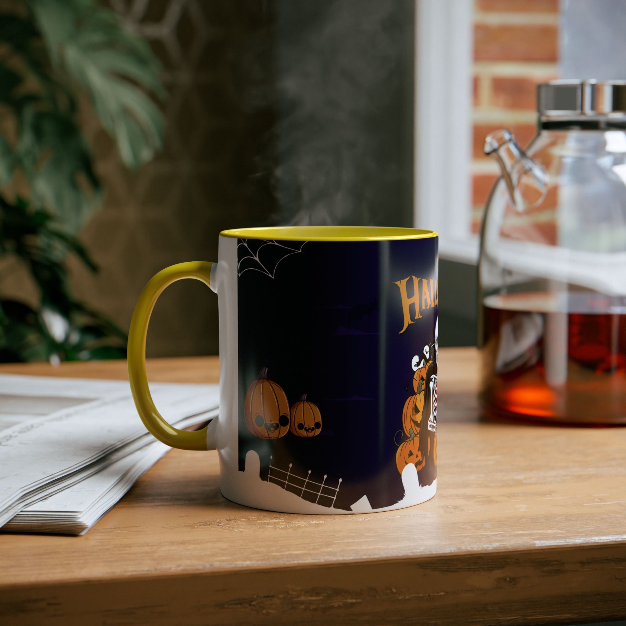Halloween is Better with Skeleton | Two-Tone Coffee Mugs